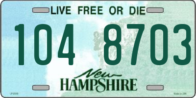 NH license plate 1048703
