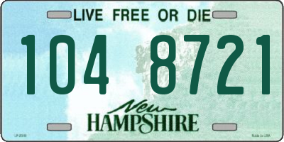 NH license plate 1048721