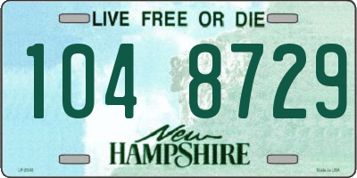 NH license plate 1048729