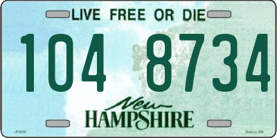 NH license plate 1048734