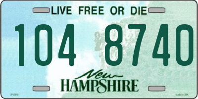 NH license plate 1048740