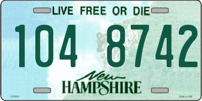 NH license plate 1048742