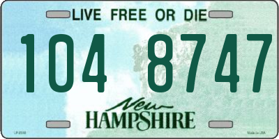 NH license plate 1048747