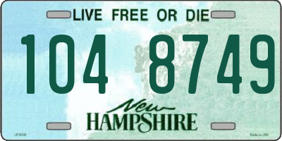 NH license plate 1048749
