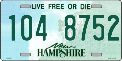 NH license plate 1048752