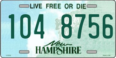 NH license plate 1048756