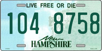 NH license plate 1048758
