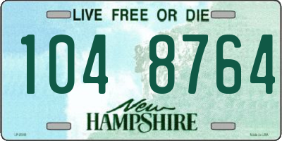 NH license plate 1048764