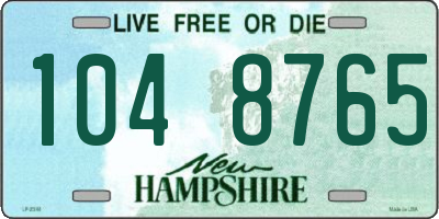 NH license plate 1048765