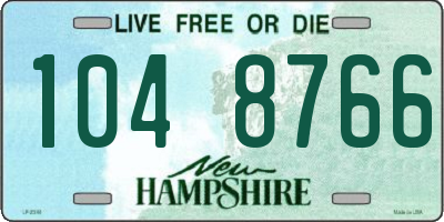 NH license plate 1048766