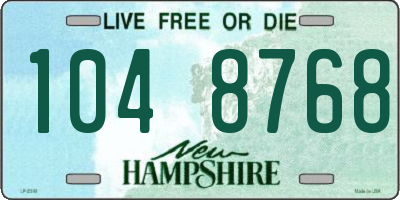 NH license plate 1048768