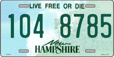 NH license plate 1048785