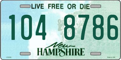 NH license plate 1048786