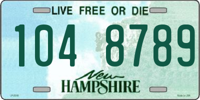 NH license plate 1048789