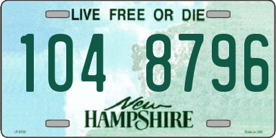 NH license plate 1048796