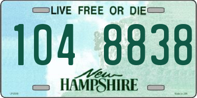 NH license plate 1048838