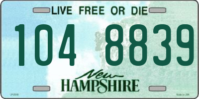 NH license plate 1048839