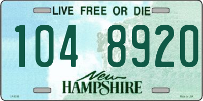 NH license plate 1048920