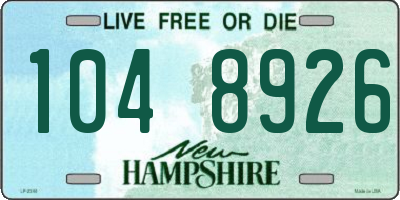 NH license plate 1048926