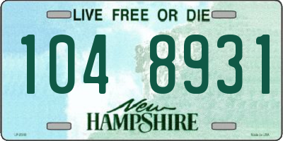 NH license plate 1048931