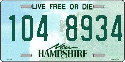NH license plate 1048934