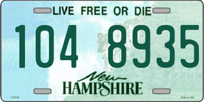NH license plate 1048935