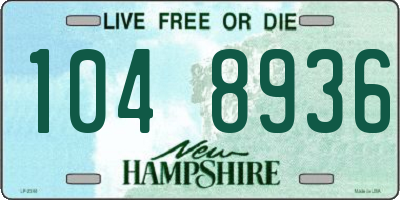 NH license plate 1048936