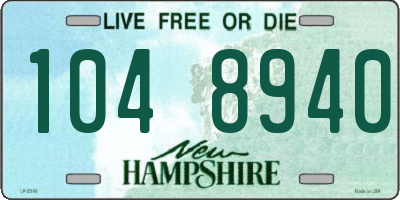NH license plate 1048940