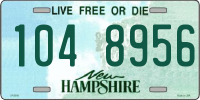 NH license plate 1048956