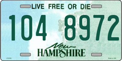 NH license plate 1048972