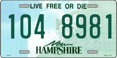 NH license plate 1048981