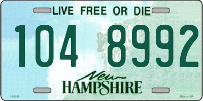 NH license plate 1048992