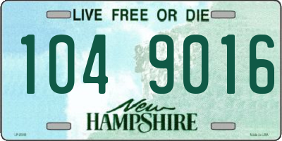 NH license plate 1049016