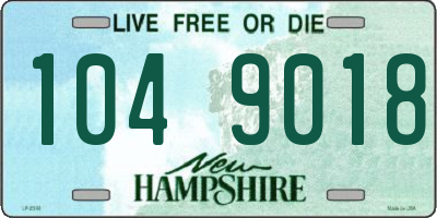 NH license plate 1049018