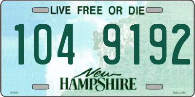 NH license plate 1049192