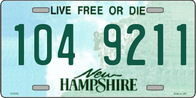 NH license plate 1049211