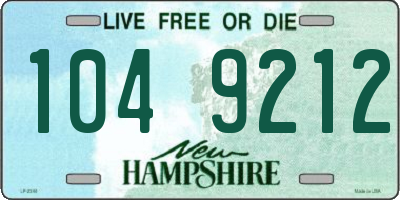 NH license plate 1049212