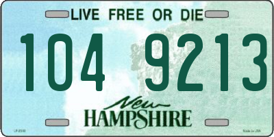 NH license plate 1049213