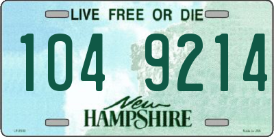 NH license plate 1049214