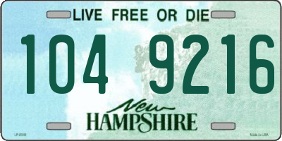 NH license plate 1049216