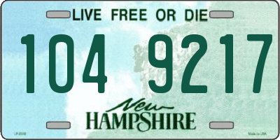 NH license plate 1049217
