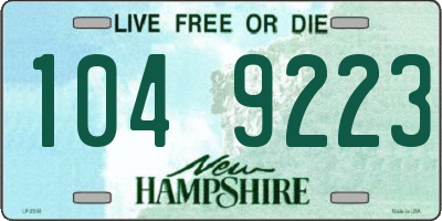 NH license plate 1049223