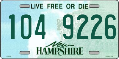 NH license plate 1049226