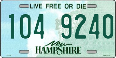 NH license plate 1049240
