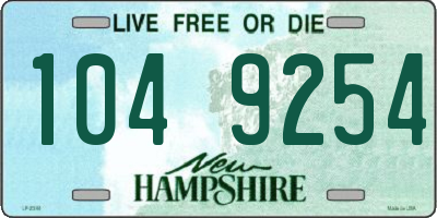 NH license plate 1049254