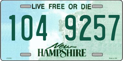 NH license plate 1049257