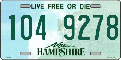 NH license plate 1049278