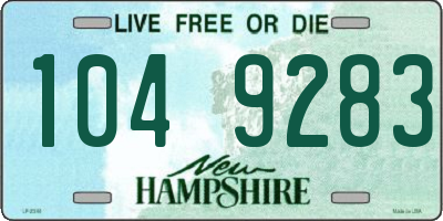 NH license plate 1049283
