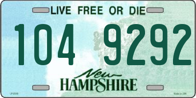 NH license plate 1049292