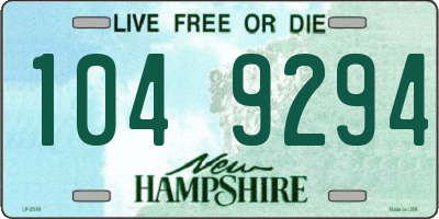 NH license plate 1049294